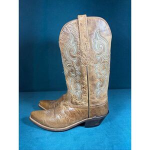 Old West Tan Leather Western Boots Women's Size 6.5